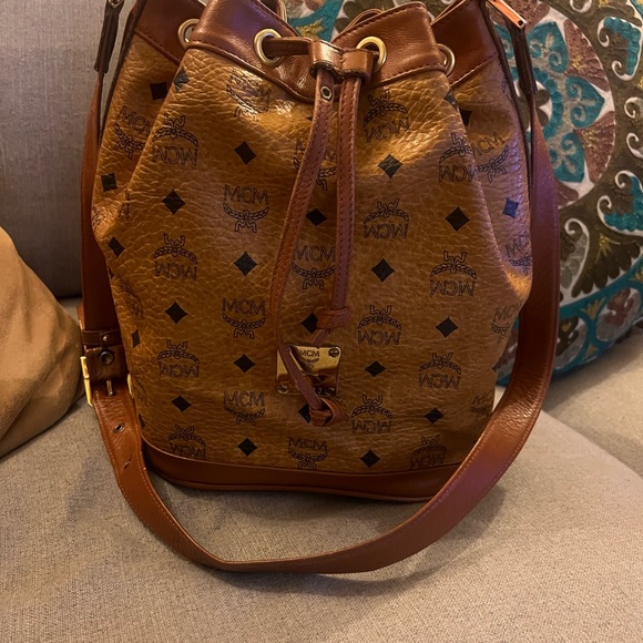 MCM Handbags - MCM Tan Leather Shoulder Bag